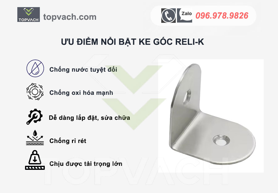 Đặc điểm ke góc vách ngăn vệ sinh reli-l