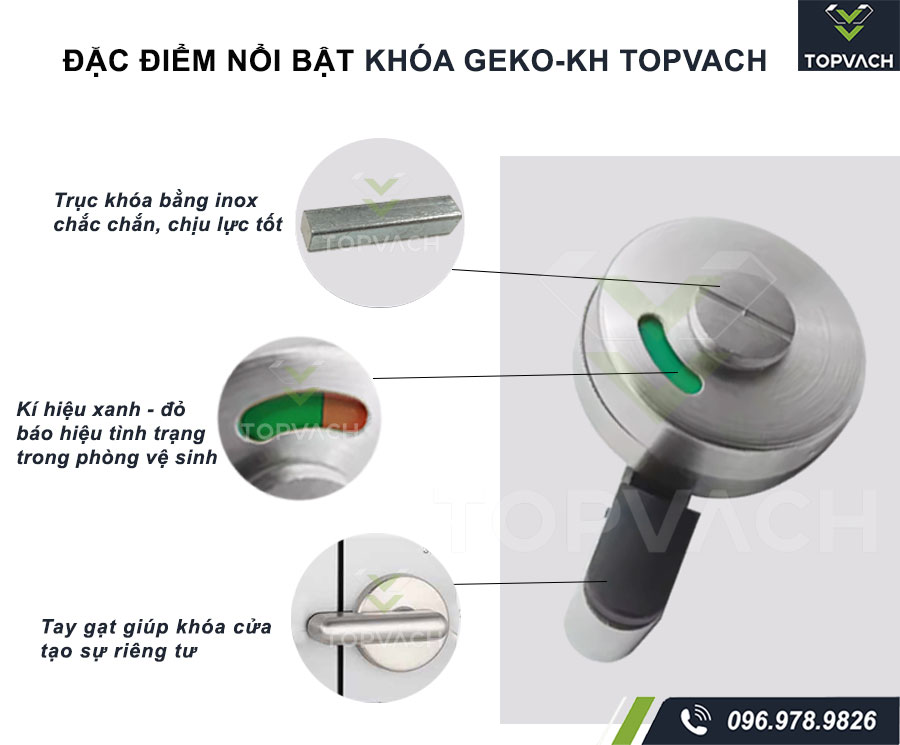 Đặc điểm khóa vách ngăn vệ sinh geko-kh