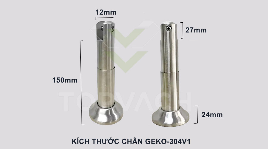 kích thước chân vách ngăn vệ sinh geko-304v1