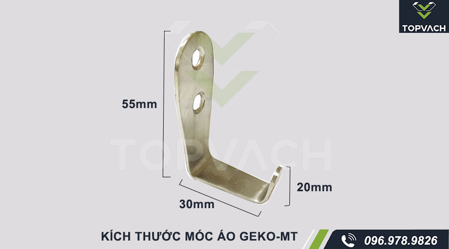 Kích thước móc áo vách ngăn vệ sinh geko-mt