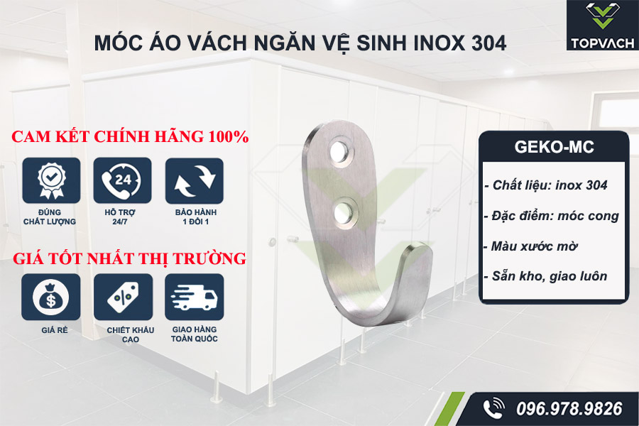 Móc áo vách ngăn vệ sinh geko-mc