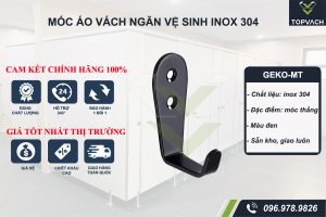 Móc treo quần áo vách ngăn vệ sinh inox 304 geko-mt màu đen